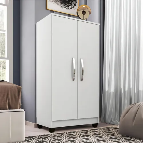 Armario de habitación multiusos Sergipe de color blanco brillante - Incorplac