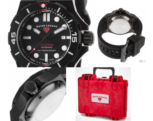 Relógio Automático Swiss Legend Abyssos Preto Mergulho 1000m