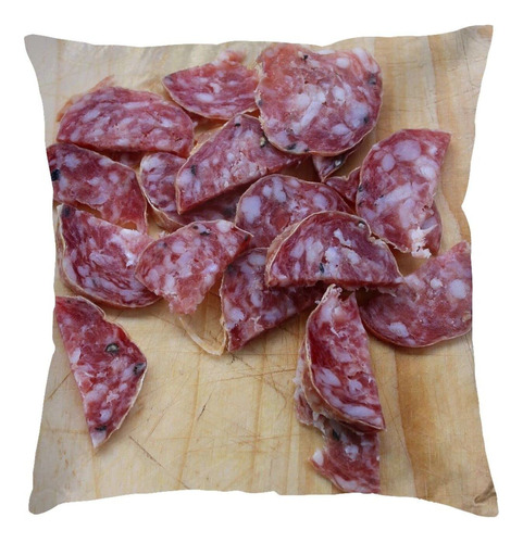 Funda De Almohada Decorativa De Salami De Comida Realista E.