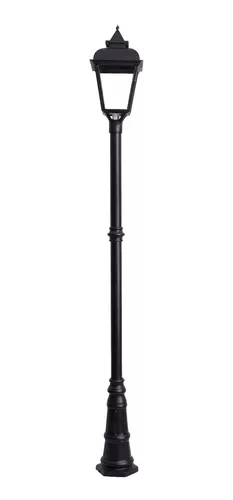 Farol Colonial Columna Exterior Hierro Poste Jardín Apto Led