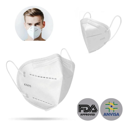 Imagem 9 de 9 de Kit 10 Máscara Respiratoria Proteção Pff2 Kn95 - Original