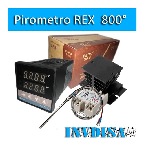 Pirometro Digital Control De Temperatura 0-800° Ssr-100da