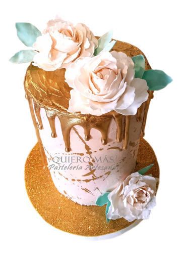 Imagen 1 de 9 de Torta Alta Dripcake Decorada Y Personalizada 1,5kilos