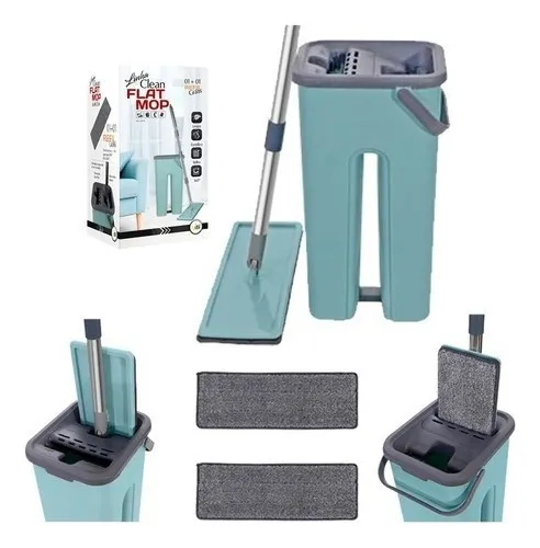 comprar Rodo Flat Mop + Balde Lava E Seca Com 2 Refil