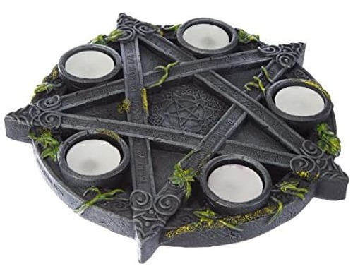 Portavelas Nemesis Now B2538g6 Wiccan Pentagram Portacandeli