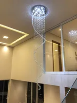 Comprar Lustre Espiral 60 Pêndulos De Cristal 40mm Pé Direito Alto