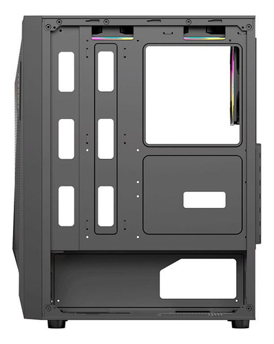 Gabinete Gamer Acegeek Atlas R338, Rainbow, Mid-Tower, Lateral de Vidro, Com 4 Fans, Preto