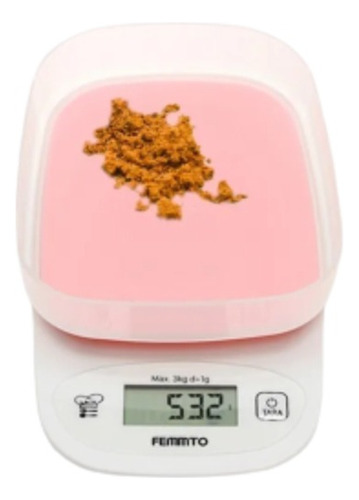 Balanza de cocina digital Femmto C01 pesa hasta 3kg rosa