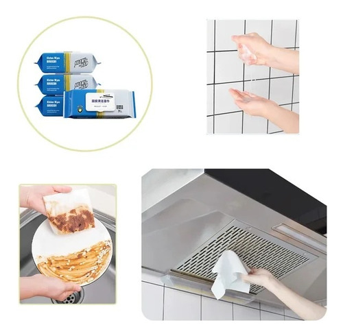 Toallitas Humedas Desengrasantes Para Grasa Cocina 4*80pzs