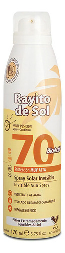 Protector Solar Rayito De Sol Fps70 Aero Invisible X170ml