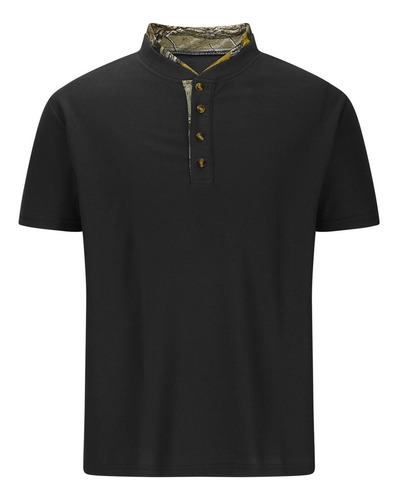 Camiseta Básica Casual Para Hombre Con Cuello Alto Y Cuello