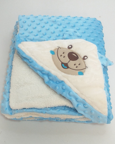 Cobertor Cobija Para Bebé Niño Antialérgica Burbuja Azul 