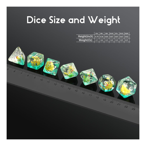 Dados De Resina Duck Dnd, Dungeons Dndnd 7 Unidades E Dados