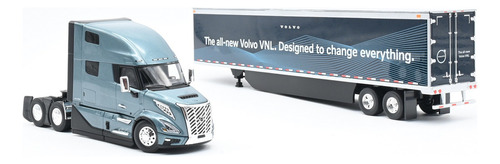Tráiler Escala 1/50 Volvo Vnl 860 Con Faldones Azul 50-3502 Color Azul Acero