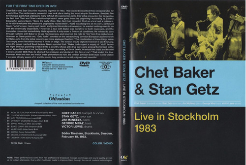 Chet Baker & Stan Getz Live In Stockholm Novo Original Raro