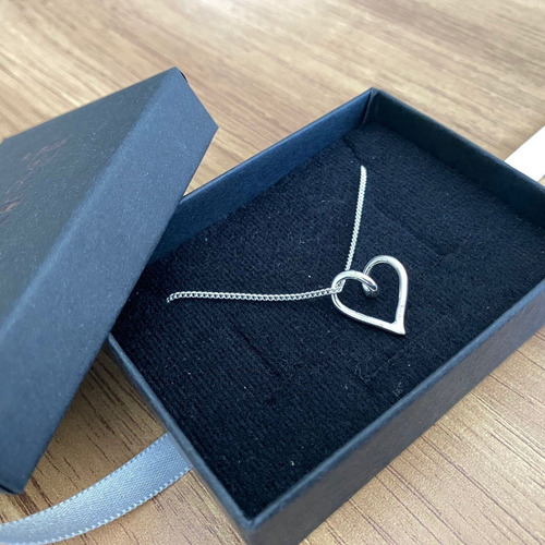 Imagen 7 de 9 de Collar Dije Y Cadena Corazón En Plata .925 Agálea Joyería