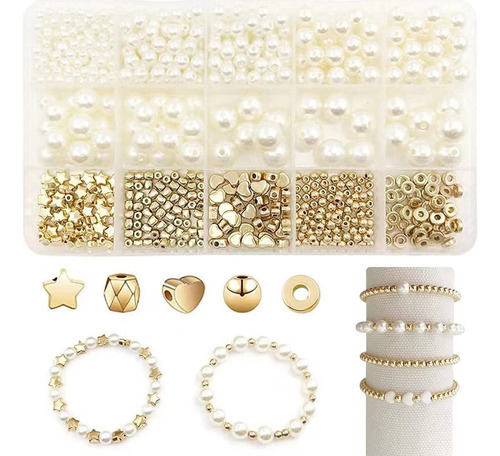 Kit De Cuentas, Joyas Diy De Pulseras Y Bolsa De Materiales.