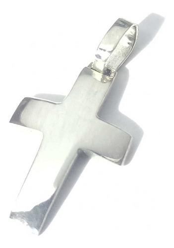 Cruz Bombé Plata 925 14x28mm Escrita Color Plateado