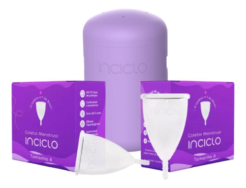 Kit 2 Coletores Menstrual Cápsula Todos Os Tamanhos Inciclo