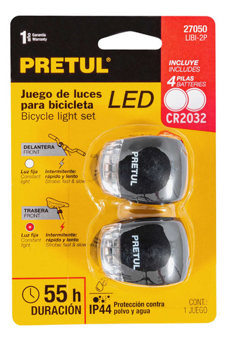 Juego De Linterna Trasera Y Delantera Para Bicicleta, Pretul