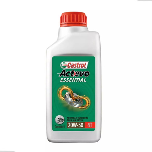 Óleo 20w50 Castrol Actevo Essential Moto 4t Mineral 1 Litro