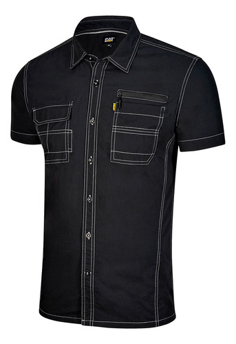 Camisa Vestir Caballero Caterpillar Ca07118 Negro 122-857 S5