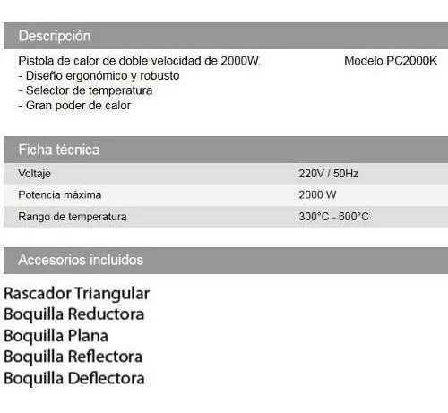 Pistola De Calor Aire Caliente Daihatsu 2000w + Kit