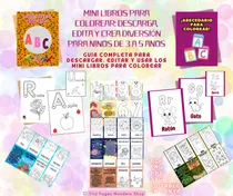 Comprar Kit 22 Mini Libros Digitales Imprimibles Para Colorear