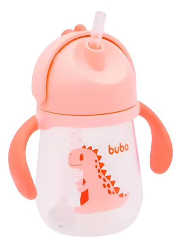 Copo Infantil Com Alça Dino Rosa - Buba