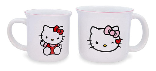 Sanrio Hello Kitty Tazas Camper De Cerámica, Set De 2 | Taza