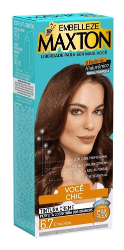 Kit Tinte Maxton  Tintura creme tom 6.7 chocolate para cabelo