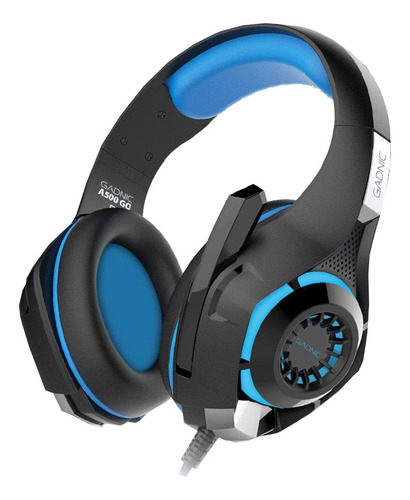 Auriculares gamer Gadnic A500 GO black y blue