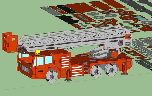 Plantilla Vector, Camión Bomberos Mdf, Cnc Para Corte Laser