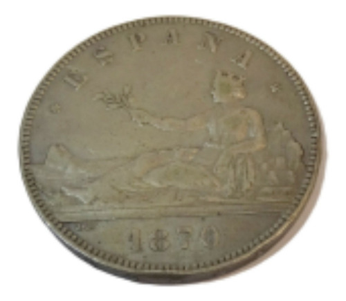 Imagen 3 de 7 de Moneda Plata España 1870 5 Pesetas Ley 900 Coleccionistas
