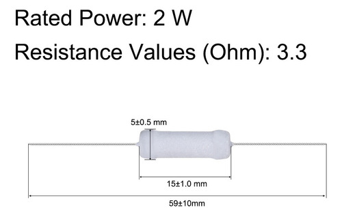 100 Resistences 3.3 Ohm Ohm Oxido Film 2w 5%