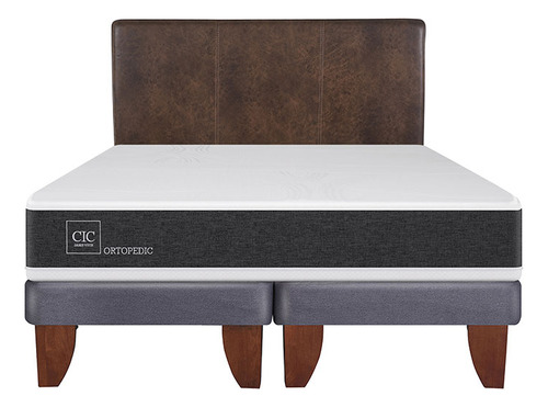 Cama Europea New Ortopedic Bd King + Respaldo Baker