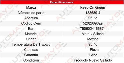Termostato Dodge Ram 3500 5.7l V8 03 Al 09 Kg 6193779