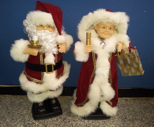 Señor Y Señora Claus. Figuras Navideñas Animadas, Grandes