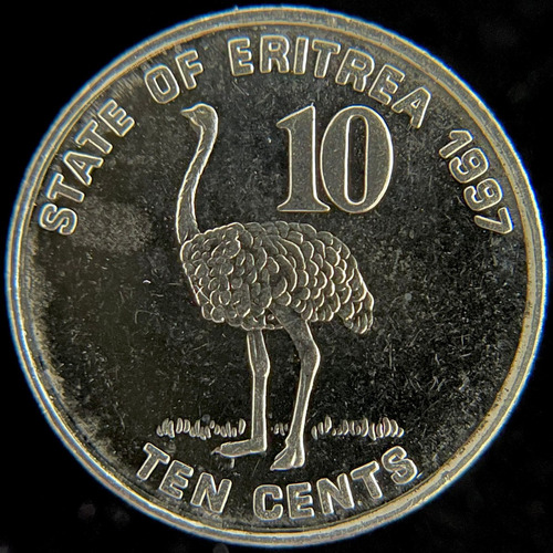 Eritrea, 10 Cents, 1997. Sin Circular
