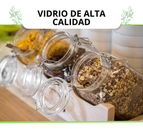Frasco Recipiente Tapa Clip Tarro Hermetico De Vidrio 2000ml