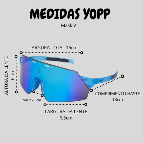 Óculos De Sol Uv400 Yopp Mask V5