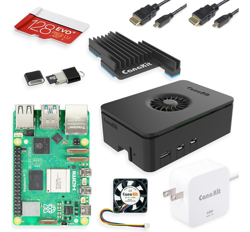 Kit De Inicio Canakit Raspberry Pi 5 Pro - Turbina Negra (12