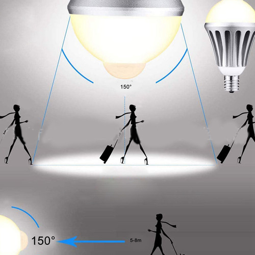 Bombilla Led Con Sensor De Cuerpo Humano E27 De 7 W Para