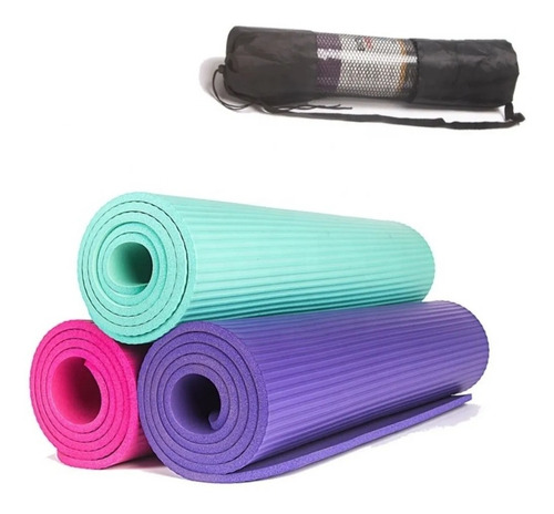 Imagen 3 de 9 de Colchoneta Yoga Gym 180 X 60 X 1 Cm. Pilates + Bolso