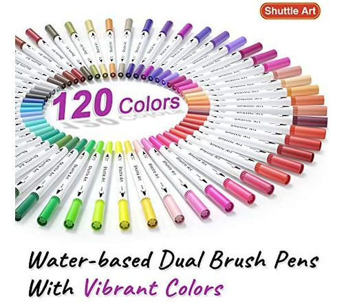 Shuttle Art 120 Colores Rotuladores De Doble Punta Con 1 Lib