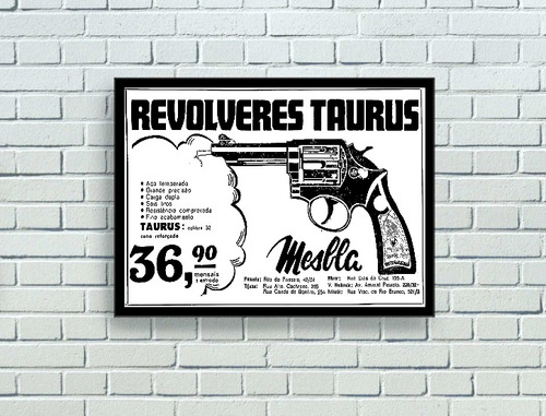 Quadro Retrô -  Taurus - Mesbla -  Decora  - 24 Cm P/  33 Cm