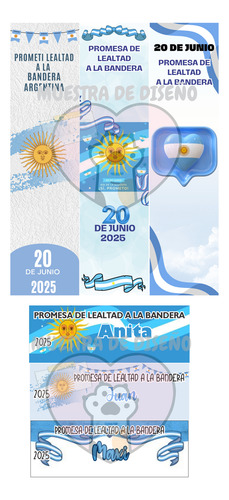 Kit Imprimible Diploma + Señalador P/lapiz Promesa Bandera
