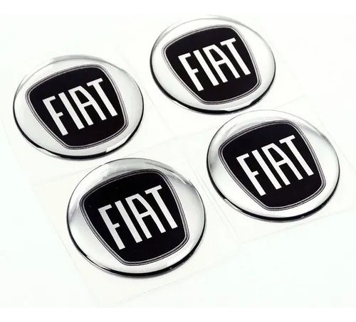 Adesivo Emblema Fiat Centro Calota Roda Resinado Cl91 Cor Preto