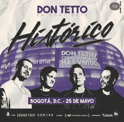 Boleta Concierto Don Tetto Bogotá
