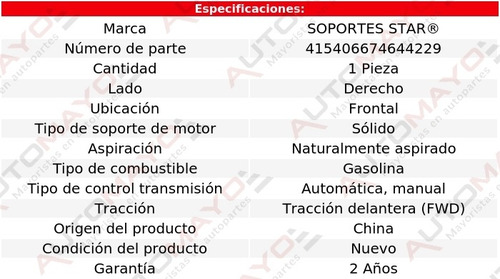 Soporte Tacón De Motor Del Der Tiida 1.8l 4 Cil Aut 14-18